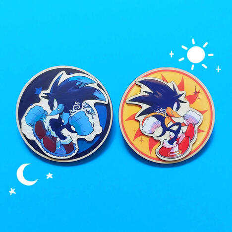 WOODEN PINS Sonic unleashed 6cm / 8€